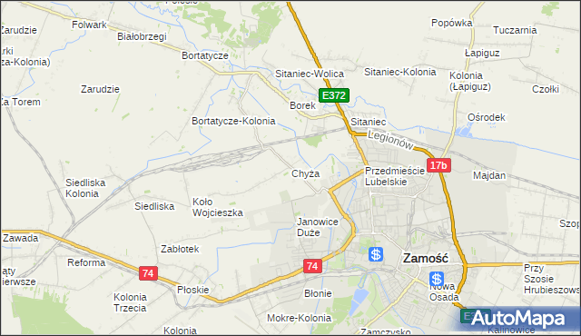 mapa Chyża, Chyża na mapie Targeo