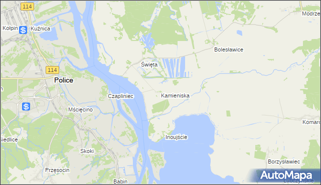 mapa Kamieniska, Kamieniska na mapie Targeo