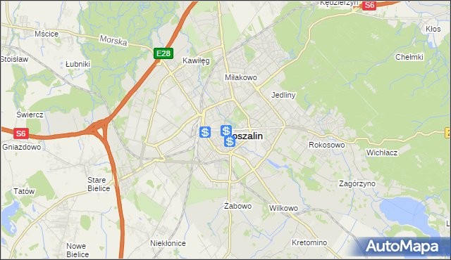 mapa Koszalina, Koszalin na mapie Targeo