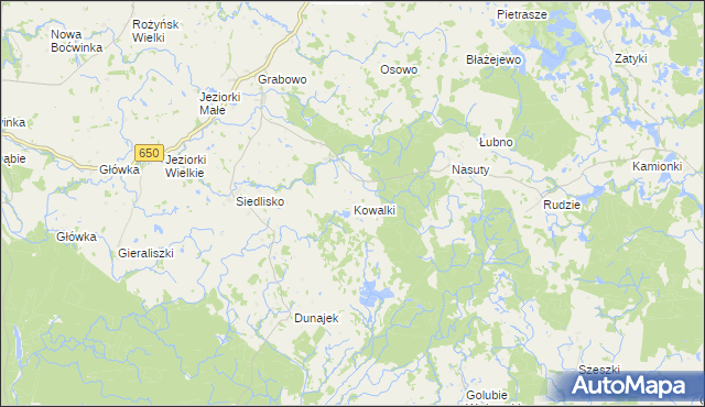 mapa Kowalki gmina Gołdap, Kowalki gmina Gołdap na mapie Targeo