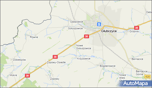 mapa Nowe Gołuszowice, Nowe Gołuszowice na mapie Targeo