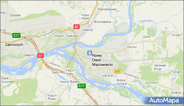 mapa Nowy Dwór Mazowiecki, Nowy Dwór Mazowiecki na mapie Targeo