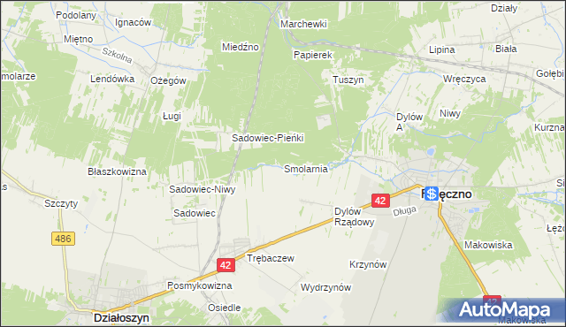 mapa Smolarnia gmina Siemkowice, Smolarnia gmina Siemkowice na mapie Targeo