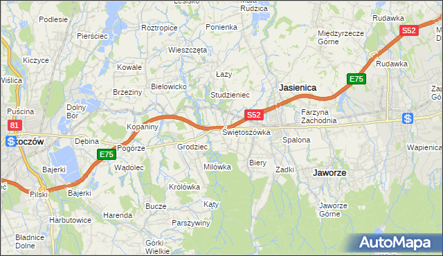 mapa Świętoszówka, Świętoszówka na mapie Targeo