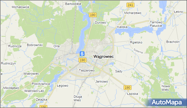 mapa Wągrowiec, Wągrowiec na mapie Targeo