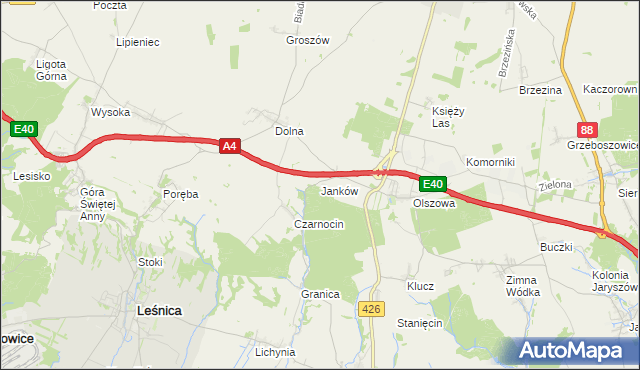 mapa Janków gmina Ujazd, Janków gmina Ujazd na mapie Targeo