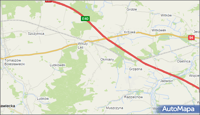 mapa Okmiany, Okmiany na mapie Targeo