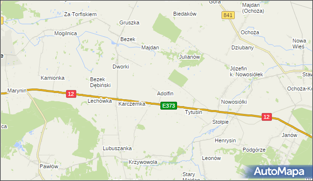 mapa Adolfin gmina Siedliszcze, Adolfin gmina Siedliszcze na mapie Targeo