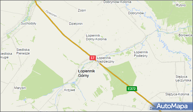 mapa Łopiennik Nadrzeczny, Łopiennik Nadrzeczny na mapie Targeo