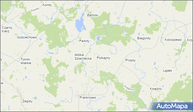 mapa Polkajmy, Polkajmy na mapie Targeo