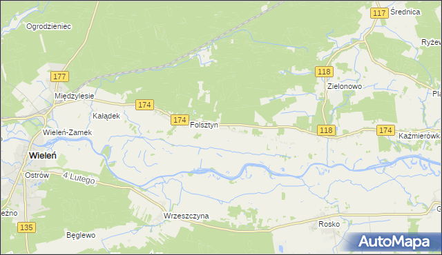 mapa Nowe Dwory gmina Wieleń, Nowe Dwory gmina Wieleń na mapie Targeo