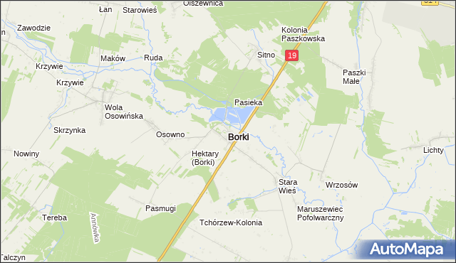 mapa Borki powiat radzyński, Borki powiat radzyński na mapie Targeo