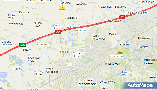 mapa Chrzanów Mały, Chrzanów Mały na mapie Targeo