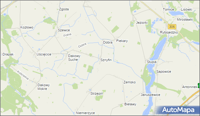 mapa Sznyfin, Sznyfin na mapie Targeo