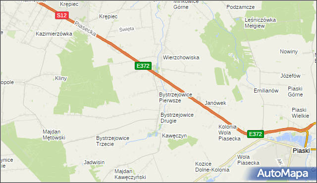 mapa Bystrzejowice Pierwsze, Bystrzejowice Pierwsze na mapie Targeo