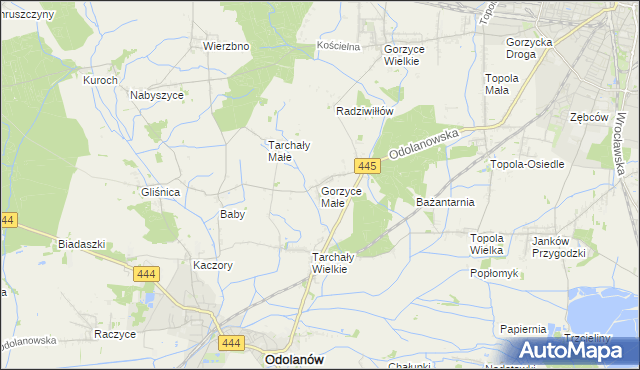 mapa Gorzyce Małe, Gorzyce Małe na mapie Targeo