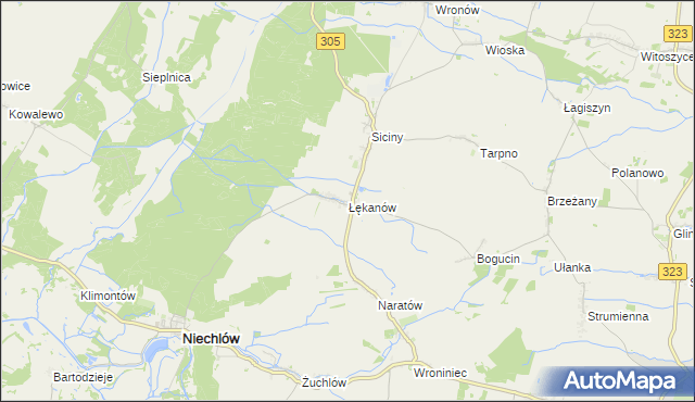 mapa Łękanów, Łękanów na mapie Targeo