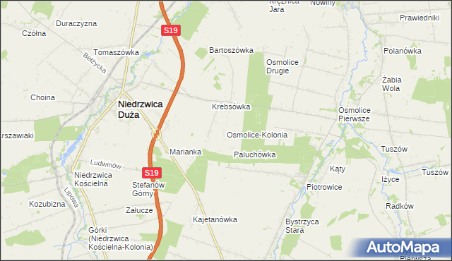 mapa Osmolice-Kolonia, Osmolice-Kolonia na mapie Targeo