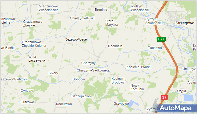 mapa Unieck, Unieck na mapie Targeo