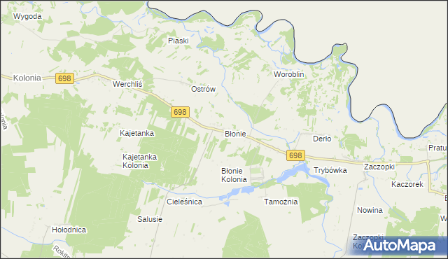 mapa Błonie gmina Janów Podlaski, Błonie gmina Janów Podlaski na mapie Targeo