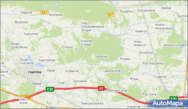 mapa Cezarów, Cezarów na mapie Targeo