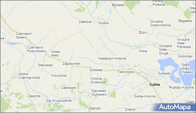 mapa Kawęczyn-Kolonia, Kawęczyn-Kolonia na mapie Targeo