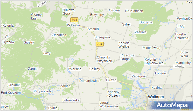 mapa Okupniki Przysiółek, Okupniki Przysiółek na mapie Targeo