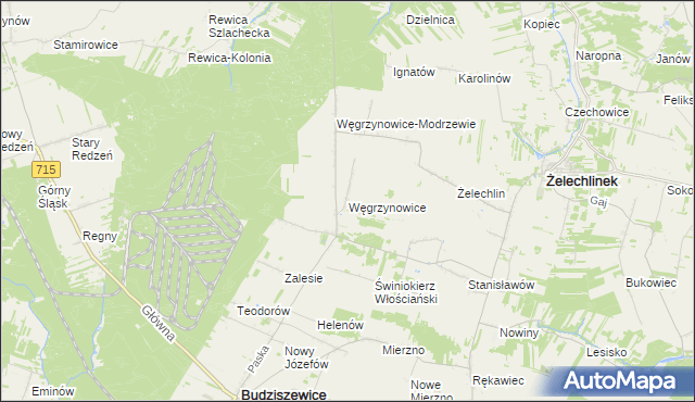 mapa Węgrzynowice gmina Budziszewice, Węgrzynowice gmina Budziszewice na mapie Targeo