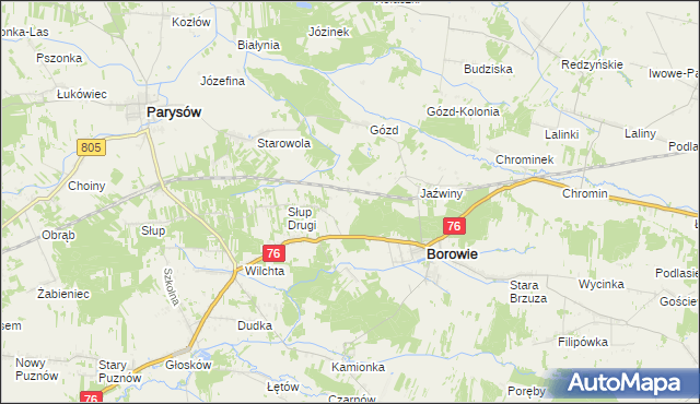 mapa Borowie-Kolonia, Borowie-Kolonia na mapie Targeo