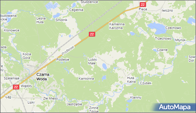 mapa Lubiki, Lubiki na mapie Targeo