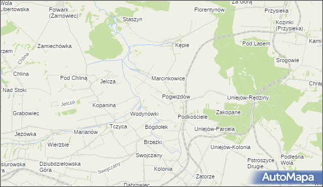 mapa Pogwizdów gmina Charsznica, Pogwizdów gmina Charsznica na mapie Targeo