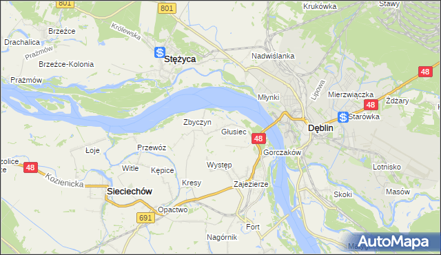 mapa Głusiec, Głusiec na mapie Targeo