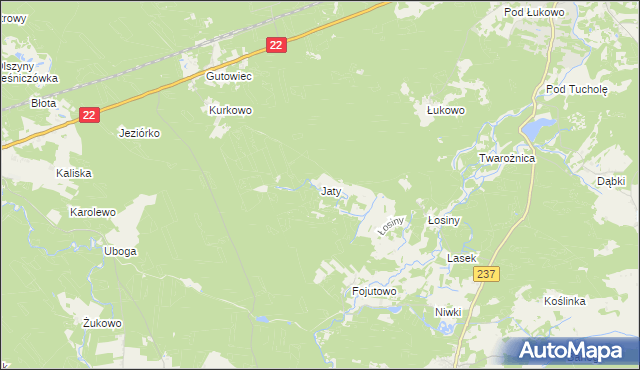 mapa Jaty, Jaty na mapie Targeo