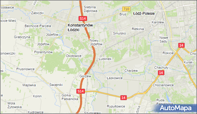 mapa Lublinek, Lublinek na mapie Targeo