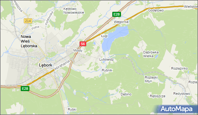 mapa Lubowidz gmina Nowa Wieś Lęborska, Lubowidz gmina Nowa Wieś Lęborska na mapie Targeo