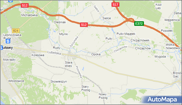 mapa Opoka gmina Końskowola, Opoka gmina Końskowola na mapie Targeo