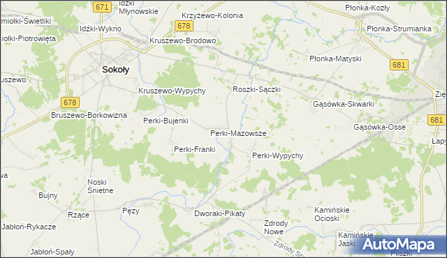 mapa Perki-Karpie, Perki-Karpie na mapie Targeo