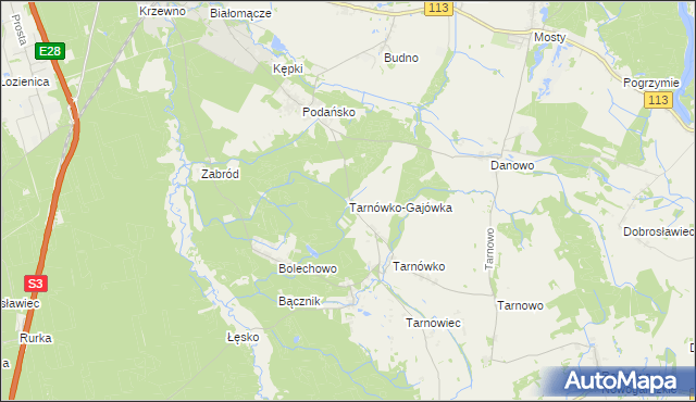 mapa Tarnówko Gajówka, Tarnówko Gajówka na mapie Targeo