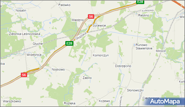 mapa Komorczyn, Komorczyn na mapie Targeo