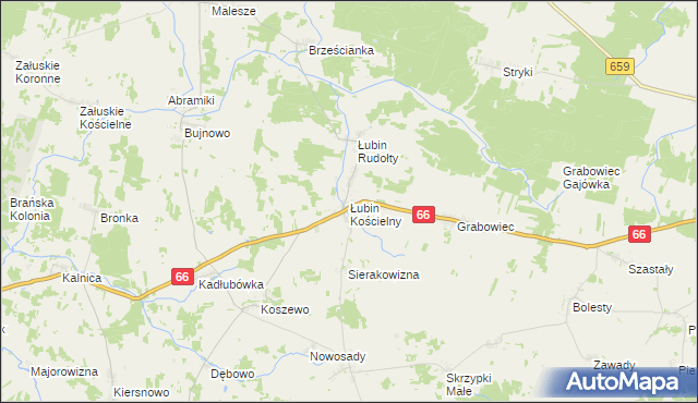 mapa Łubin Kościelny, Łubin Kościelny na mapie Targeo