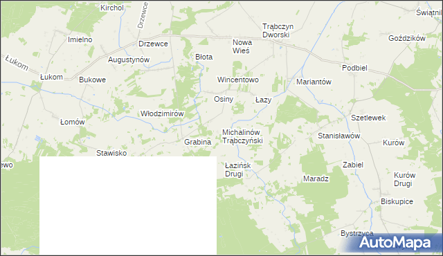 mapa Michalinów Trąbczyński, Michalinów Trąbczyński na mapie Targeo