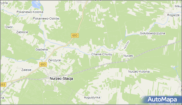mapa Chanie-Chursy, Chanie-Chursy na mapie Targeo