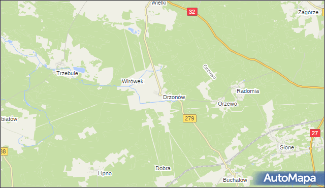 mapa Drzonów, Drzonów na mapie Targeo