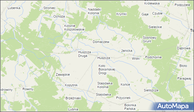 mapa Huszcza, Huszcza na mapie Targeo