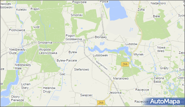 mapa Lubstówek gmina Sompolno, Lubstówek gmina Sompolno na mapie Targeo