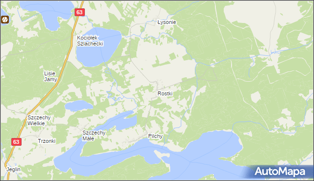 mapa Rostki gmina Pisz, Rostki gmina Pisz na mapie Targeo