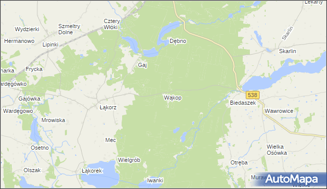 mapa Wąkop, Wąkop na mapie Targeo