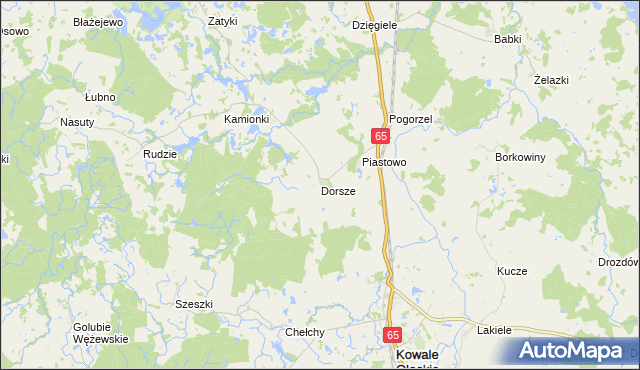 mapa Dorsze gmina Kowale Oleckie, Dorsze gmina Kowale Oleckie na mapie Targeo