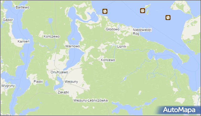 mapa Końcewo, Końcewo na mapie Targeo