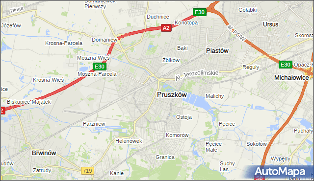 mapa Pruszków, Pruszków na mapie Targeo